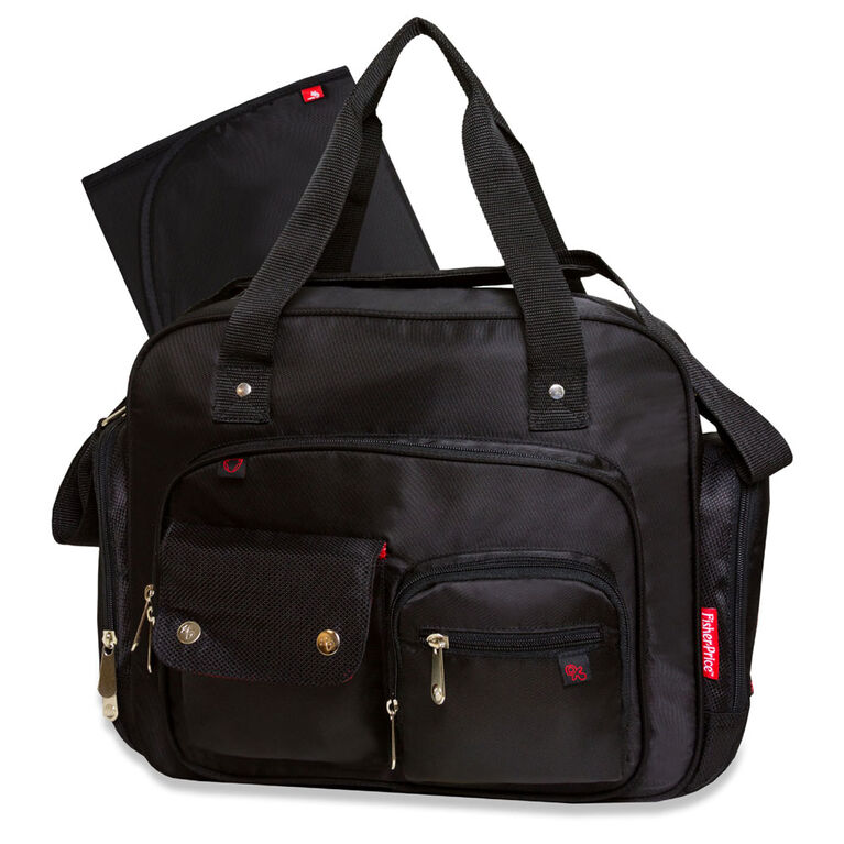 Fisher Price FastFinder Organiser Diaper Bag, Black