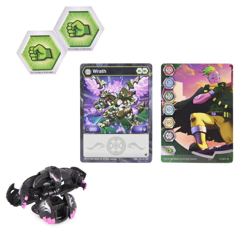 Bakugan Evolutions, Wrath, Figurine articulée de 5,1 cm et carte à collectionner