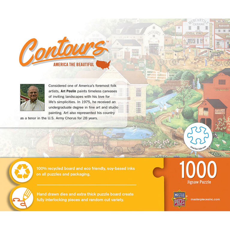 Contours - America The Beautiful - 1000 Piece Shaped Jigsaw Puzzle