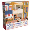 Spin Master Puzzles, Weekday in Town Jigsaw Puzzle 500 Pieces by Artist Fiona Lee with Wall Decor Poster