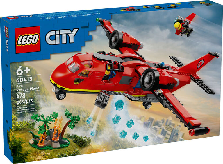 LEGO City Fire Rescue Plane Toy for Kids Set 60413