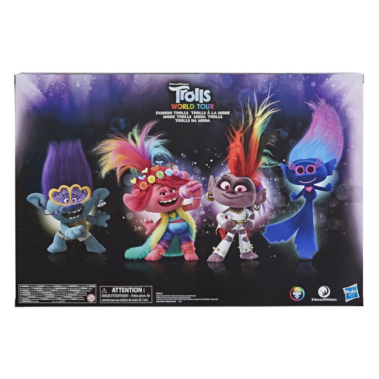 Dreamworks Les Trolls 2 Tournee Mondiale Jouet Remixage A La Mode Ensemble De 4 Poupees Mannequins Pailletees Notre Exclusivite Toys R Us Canada