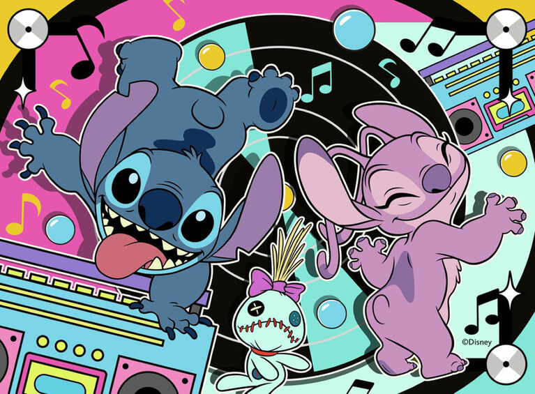 Children's Puzzle Disney Stitch - 12 + 16 + 20 + 24 Pieces Puzzle
