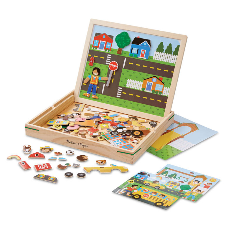 Melissa & Doug Jeu d'images assorties magnétiques en bois avec 119 aimants et cartes de scène