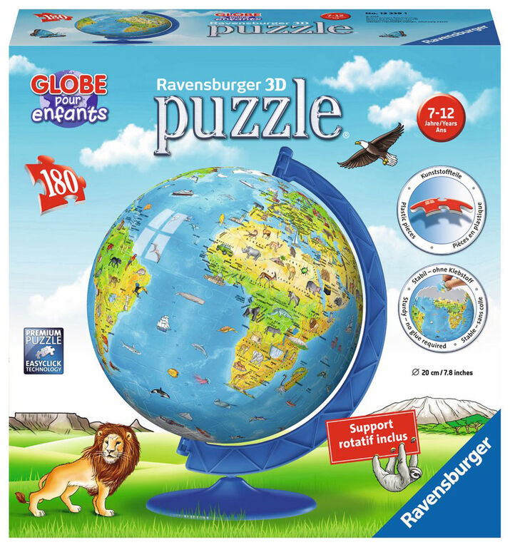 Ravensburger! Globe Enfants casse tête (180pc) (Seulement Français)