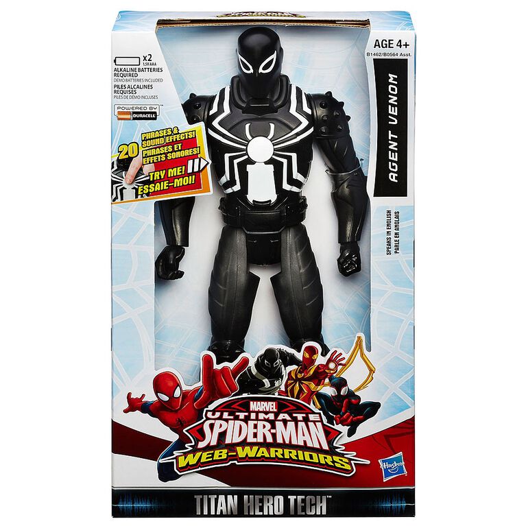 Marvel UltimateSpider-Man Web Warriors Titan Hero Tech Electronic Agent Venom Figure - English Edition