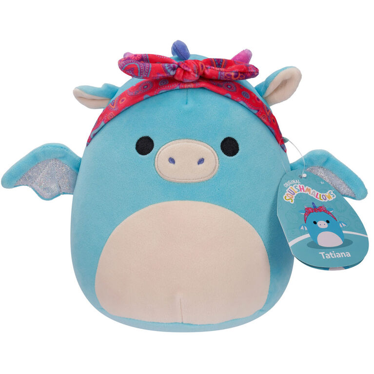 Squishmallows 7.5" - Tatiana - Dark Teal Dragon with Bandana