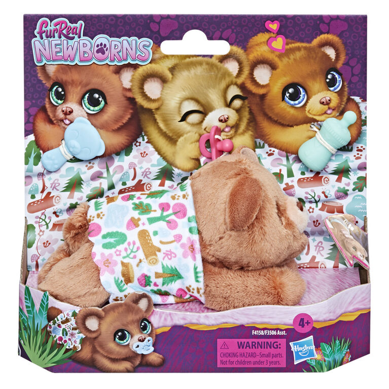 furReal Newborns Bear Interactive Animatronic Plush Toy: Electronic Pet with Sound Effects, Closing Eyes,Ages 4 and up