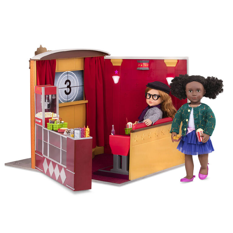 Our Generation, OG Cinema, Movie Theater Playset with Electronics for 18-inch Dolls