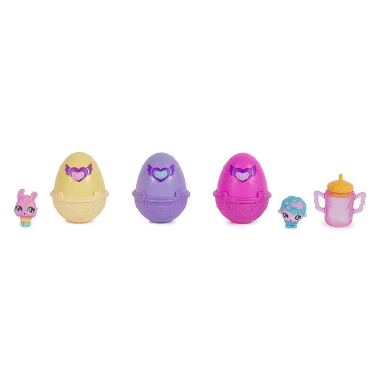 Hatchimals Alive, Panier de printemps avec 6 mini figurines, 3 oeufs qui éclosent tout seuls, cadeau amusant de Pâques