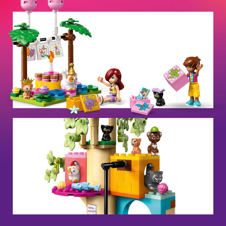 LEGO Friends Cat Birthday Party & Tree House Building Toy - Pretend Play Set for Kids, 6+ - 42666