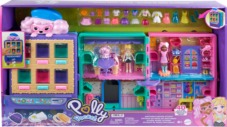 Polly Pocket-Collection bonbon-Coffret avec 2&nbsp;poup&eacute;es (8&nbsp;cm), distributeur, plus de 35&nbsp;accessoires