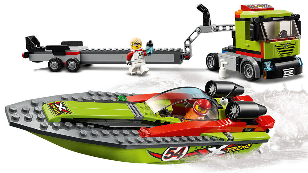 LEGO City Great Vehicles Race Boat Transporter 60254 238 pieces