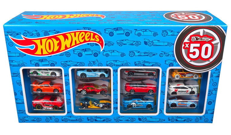 Hot Wheels - Coffret de 50 véhicules - Les styles peuvent varier