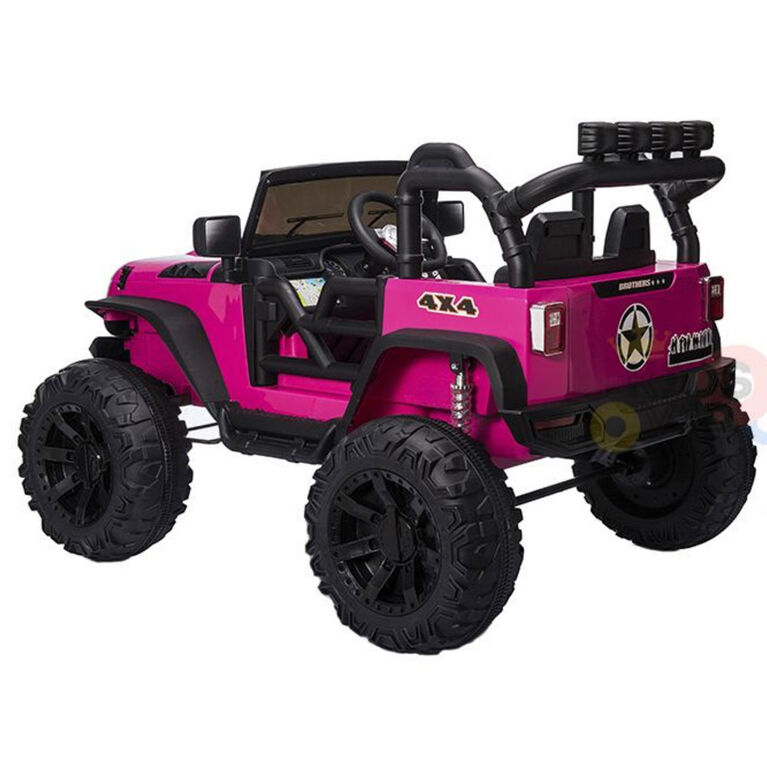 KidsVip 24V EVA Big Wheels Edition Kids Ride On Truck W/ RC- Pink - English Edition