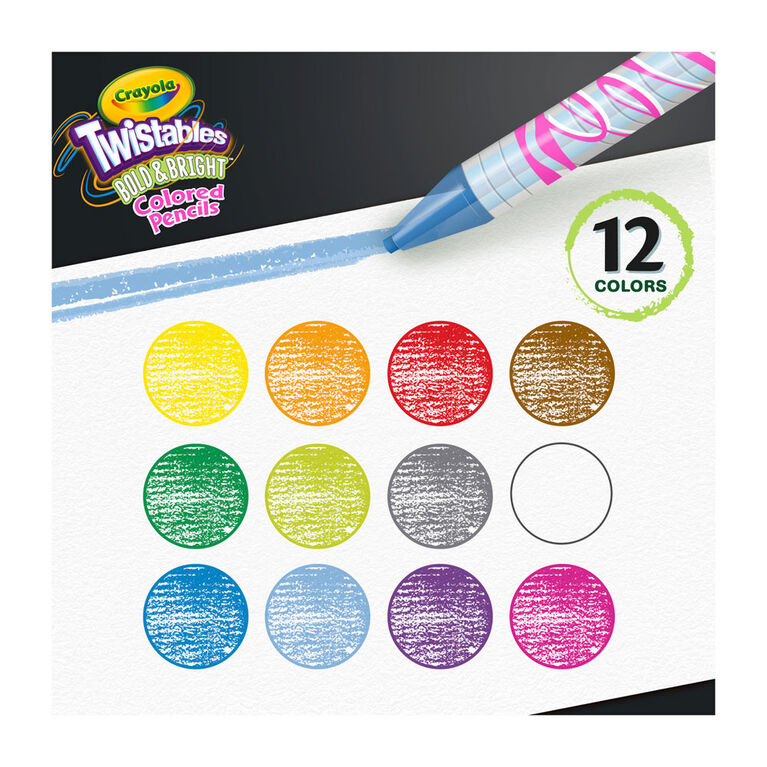 Crayola Bold and Bright Twistables Coloured Pencils, 12 Count
