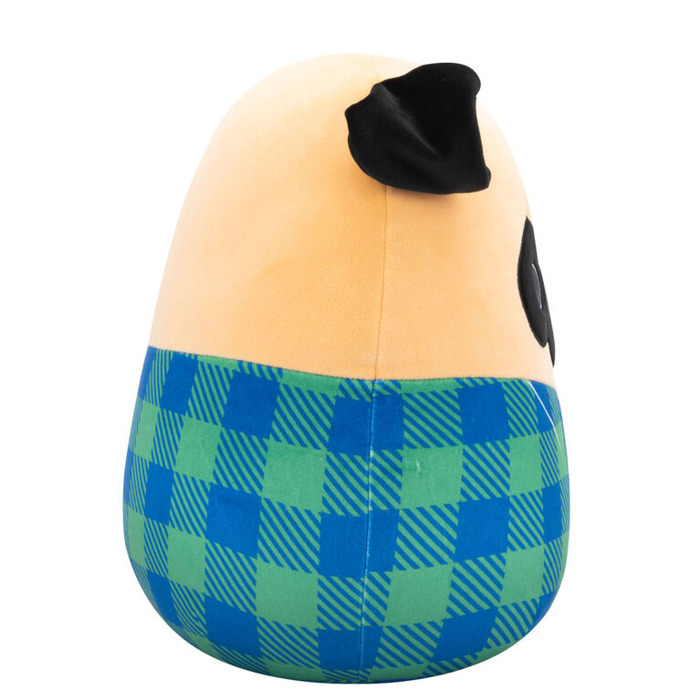 Squishmallows 12" Plush - Prince the Pug with Flannel Shirt