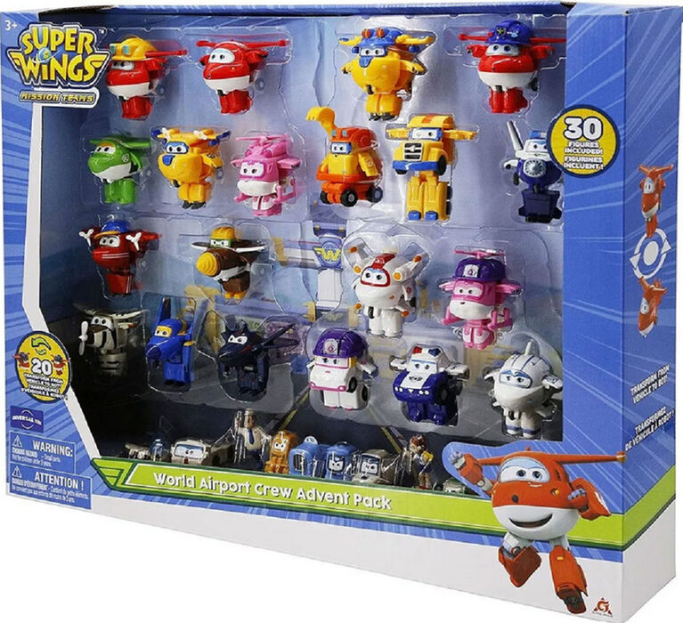 Super Wings Mission Teams World Airport Crew Figurines (lot de 30) - Notre exclusivité