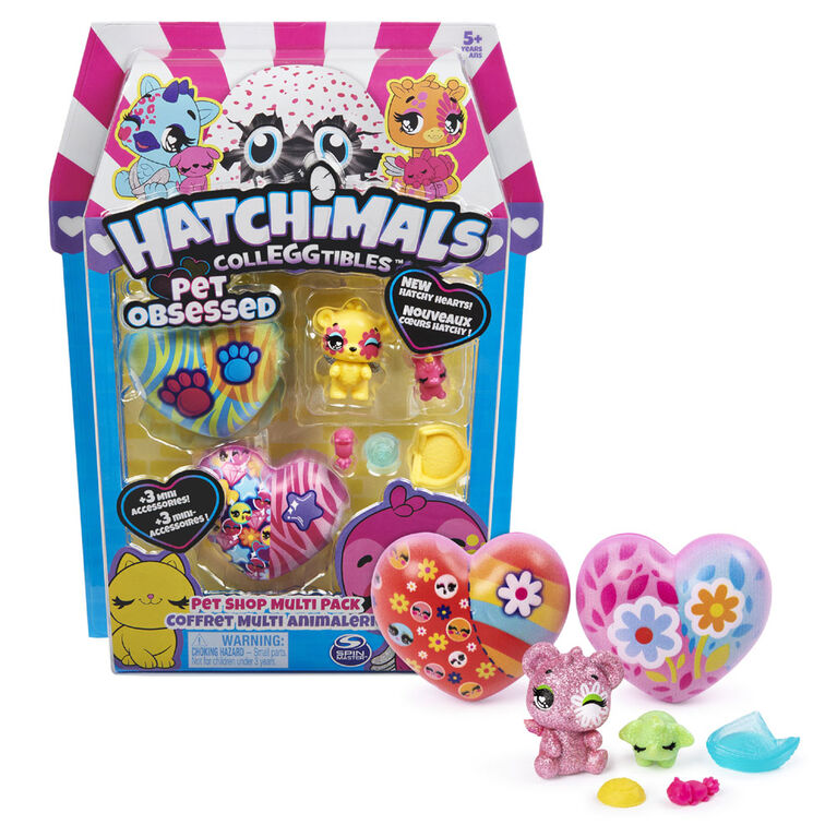 Hatchimals CollEGGtibles, Coffret Multi animalerie Pet Obsessed avec 3 CollEGGtibles, 3 animaux de compagnie et accessoires (les styles peuvent varier)