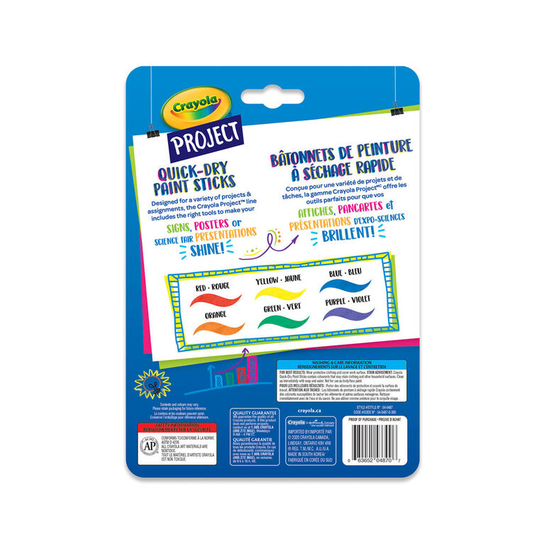 Crayola - Project 6 Quick Dry Paint Sticks