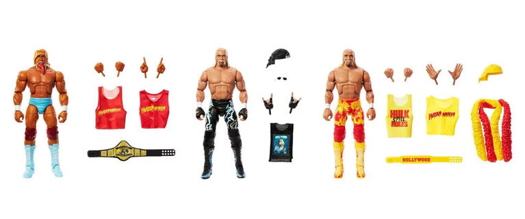 WWE Elite Action Figure Hulk Hogan Hulkamania 40th Anniversary 3-Pack