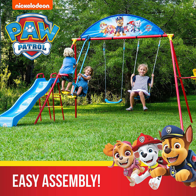 Swurfer Paw Patrol Deluxe Swing Set with Glider, Periscope, and Slide