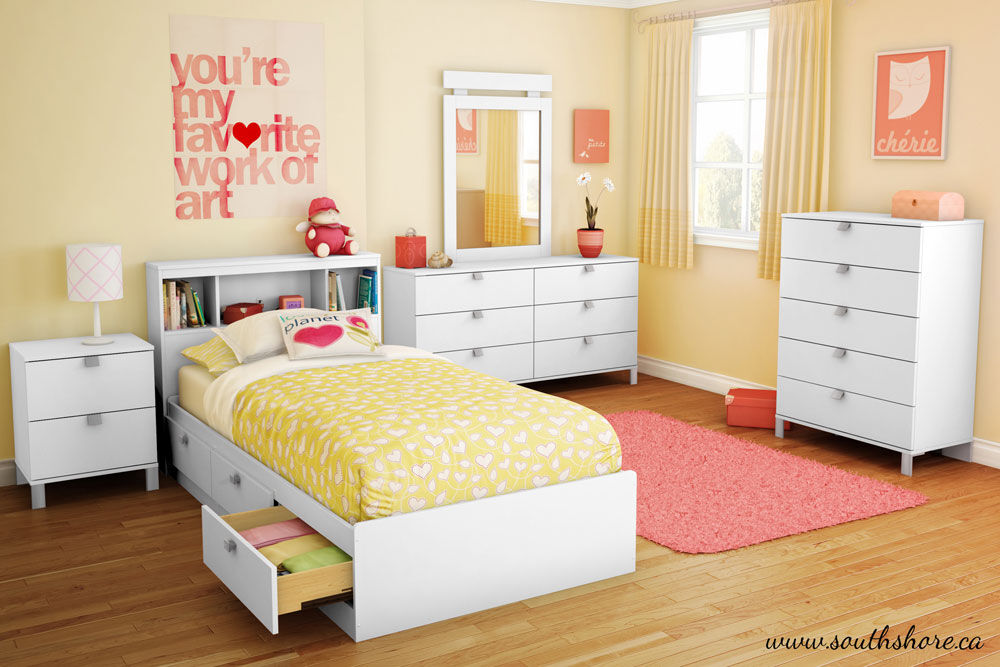 South shore spark twin storage shop bed