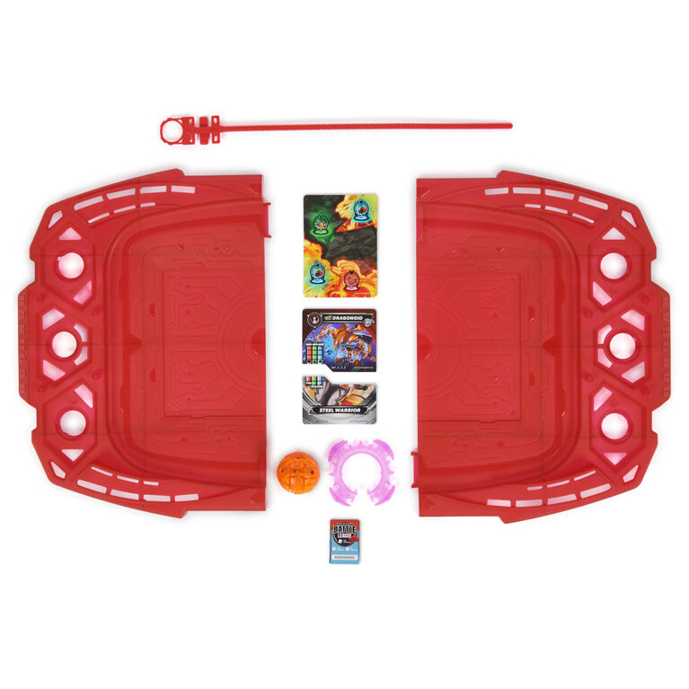 Bakugan Brawl Zone Compact Playset with Special Attack Dragonoid, Customizable Action Figure, Trading Cards