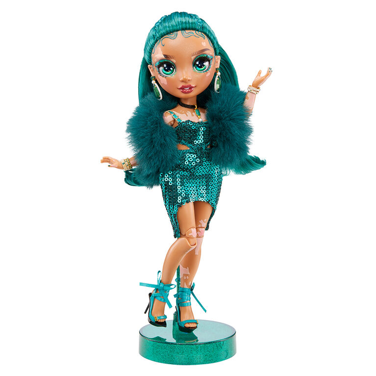 Rainbow High Jewel Richie- Emerald Green Fashion Doll with Vitiligo