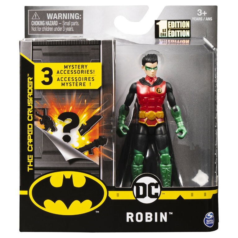 Batman 4-Inch Guardian Robin Action Figure with 3 Mystery Accessories, Mission 2