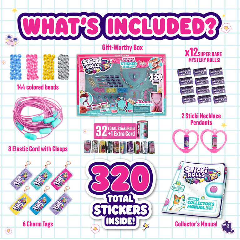 Sticki Rolls - Wearable Shareable Sticker Jewelry - Sticki Station Kit