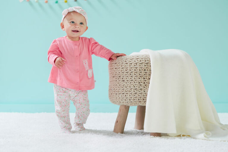 Just Born Baby Girls' 3-Piece Organic Take Me Home Set - Lil' Llama 3-6 months