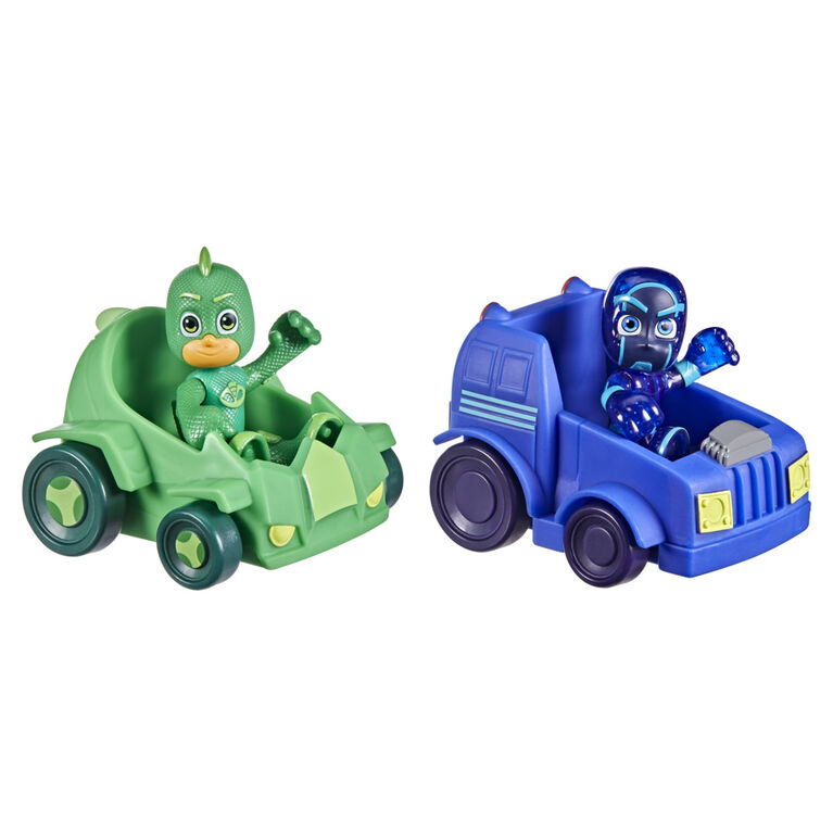 PJ Masks Gekko vs Night Ninja Battle Racers Preschool Toy, Vehicle and Action Figure