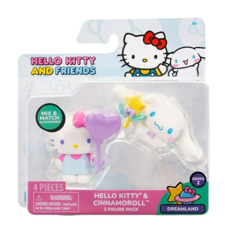 Hello Kitty & Friends 2 Figure Pack: Dreamland - Hello Kitty Heart Balloon & Cinnamoroll Wand