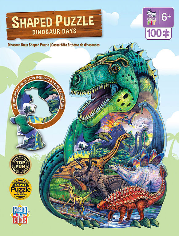 Shaped 100 Piece Puzzle - "Dinosaur Days"
