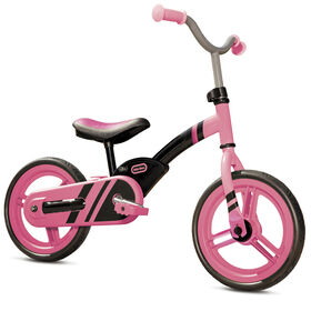 Vélo rose d'apprentissage My First Balance-to-Pedal pour enfants - 12 pouces -Notre exclusivité