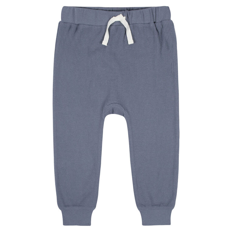 Gerber Childrenswear - Ensemble 2 pièces avec sweat à capuche et pantalon de jogging en tricot gaufré bleu pour tout-petits garçons 2T