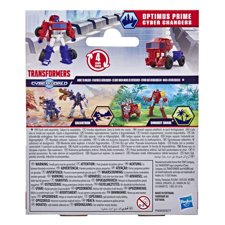 Transformers CYBERWORLD Cyber Changers Optimus Prime Action Figure