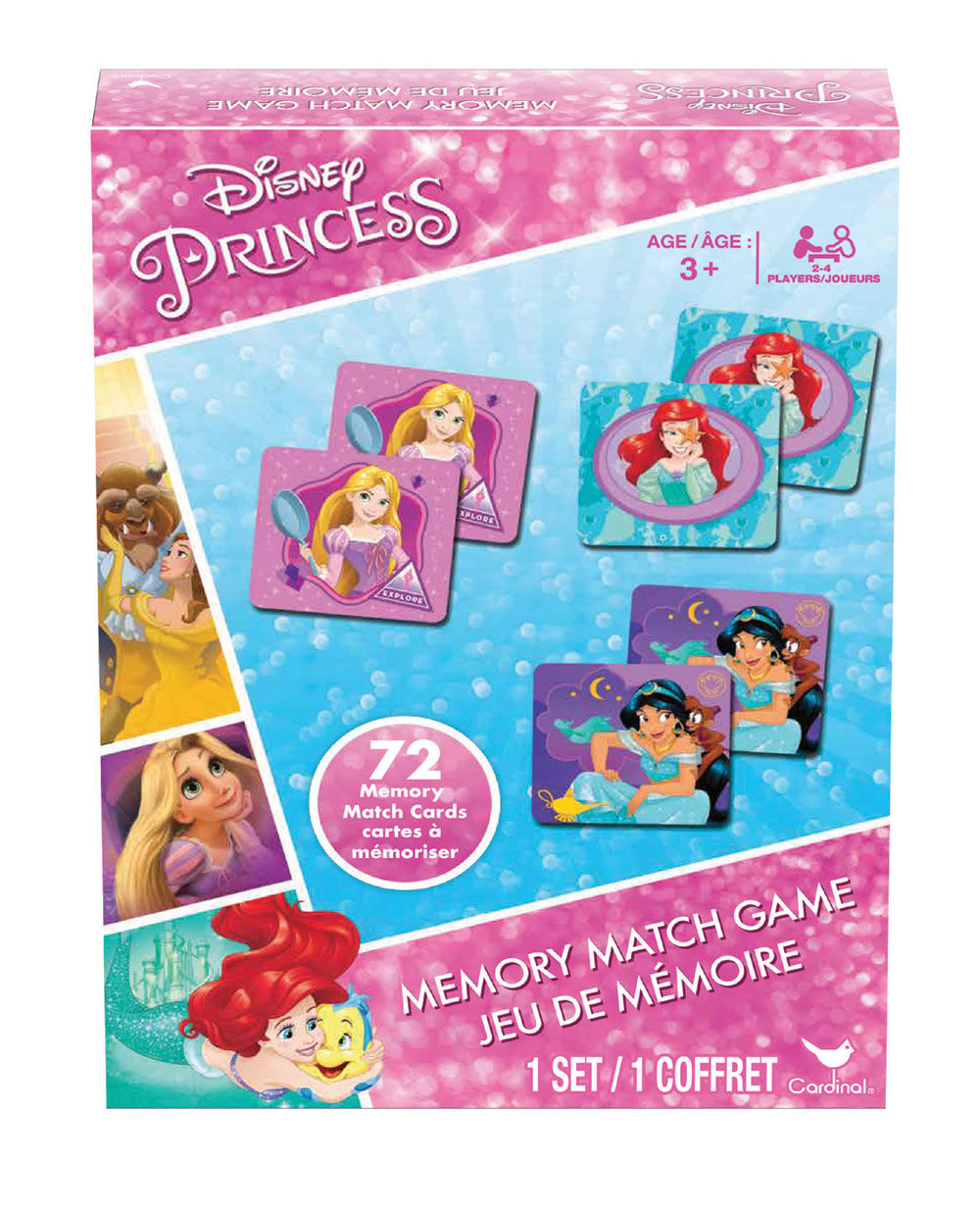 New Memory Match Game DISNEY PRINCESSES 72 Cards Educational Learning