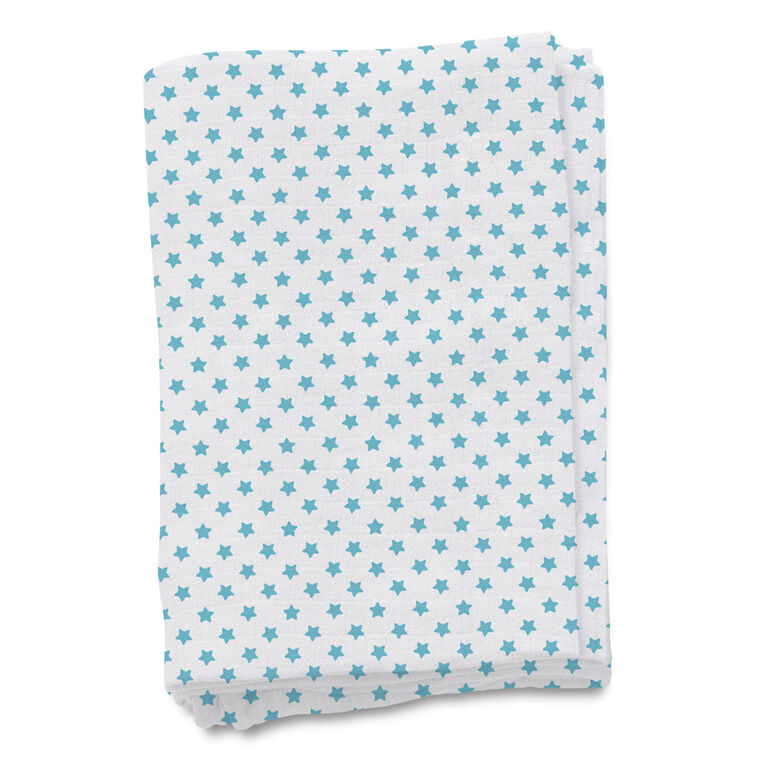 Summer Infant SwaddleMe Premium Muslin Swaddle Blankets - Follow the Heart Blue