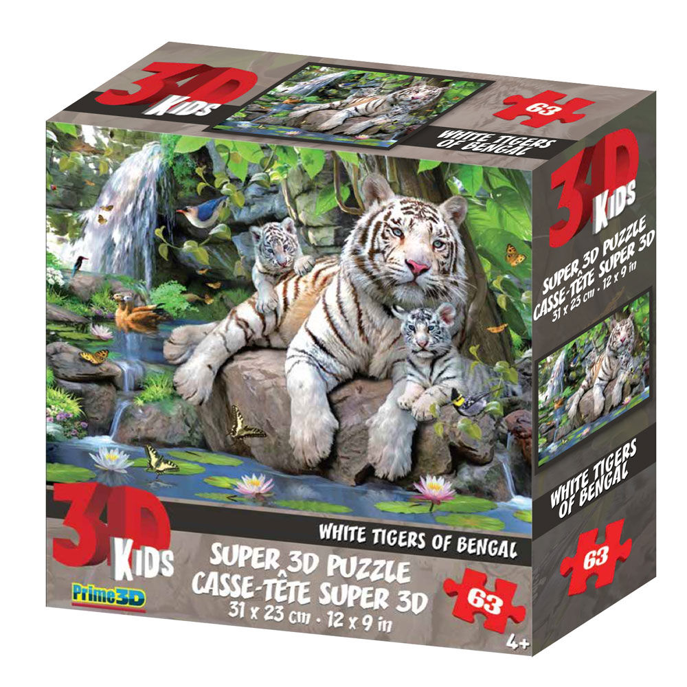 Howard Robinson White Tigers Of Bengal 63 Pieces 3D Puzzles