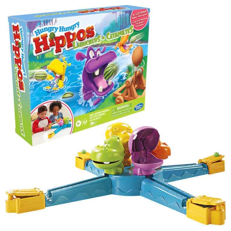 Hungry Hungry Hippos Catapultes, jeux pour enfants, jeu électronique préscolaire pour 2 à 4 joueurs