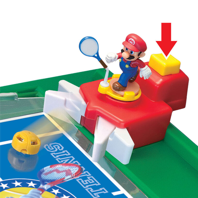 Epoch Games Super Mario Rally Tennis, Tabletop Skill and Action Game with Collectible Super Mario Action Figures