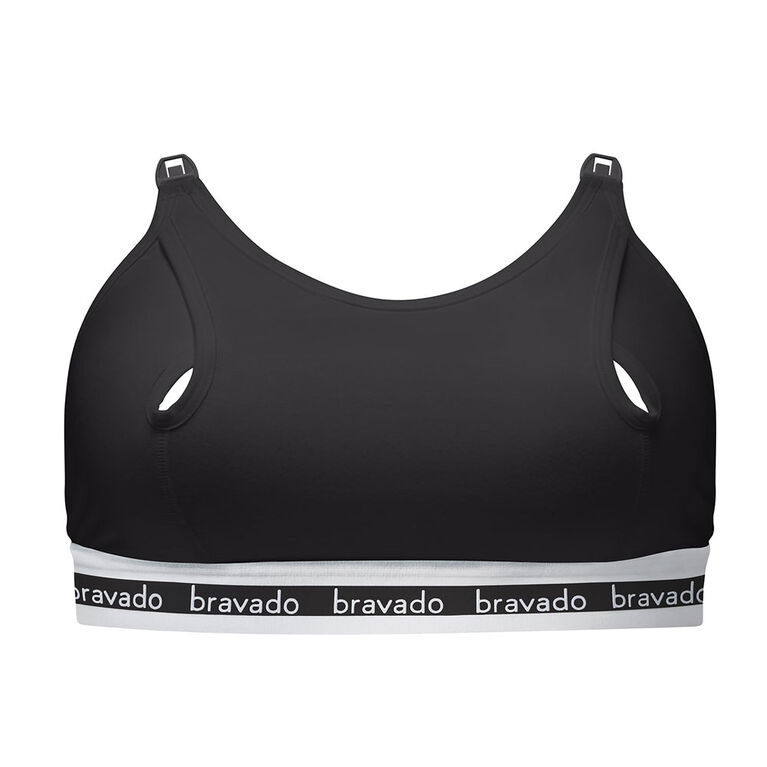 Bravado Designs Accessoire mains libres pour soutien-gorge d'allaitement Clip and Pump - Noir, Moyen.