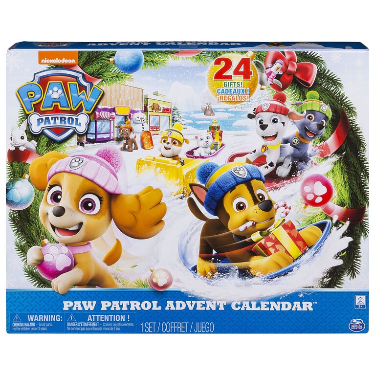 PAW Patrol - Calendrier de l'avent avec figurines à collectionner sur le thème de Noël.