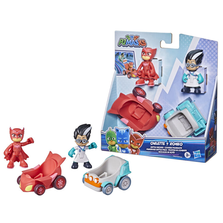 PJ Masks Owlette vs Romeo Battle Racers Preschool Toy, Vehicle and Action Figure