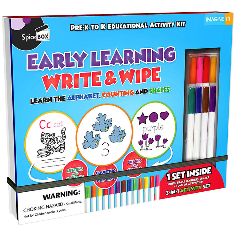 SpiceBox Children's Art Kits Imagine It Early Learning Write and Wipe - English Edition