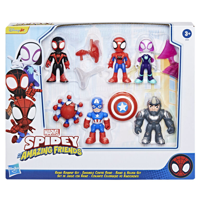 Marvel Spidey and His Amazing Friends Rhino Roundup Set Spider-Man Action Figures - R Exclusive