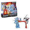 Power Rangers Dino Fury Battle Attackers, Red Ranger et Doomsnake, 2 figurines avec de coup de pied