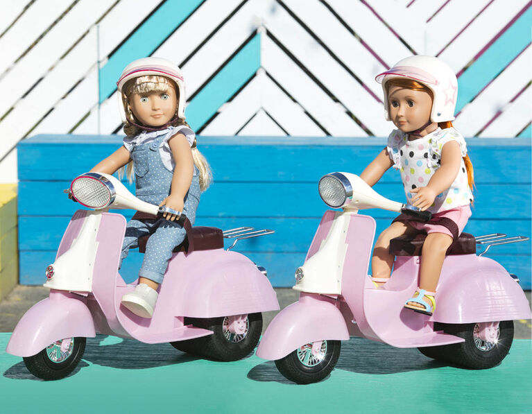 Ride In Style Scooter, Our Generation, Scooter pour poupées de 18 po - rose